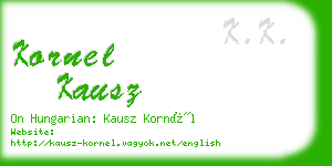 kornel kausz business card